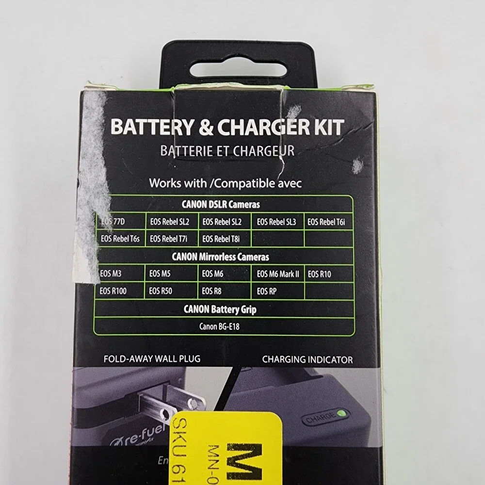 Re-Fuel By Digipower Canon Camera Duo Battery & Charger Fast Charging - Black